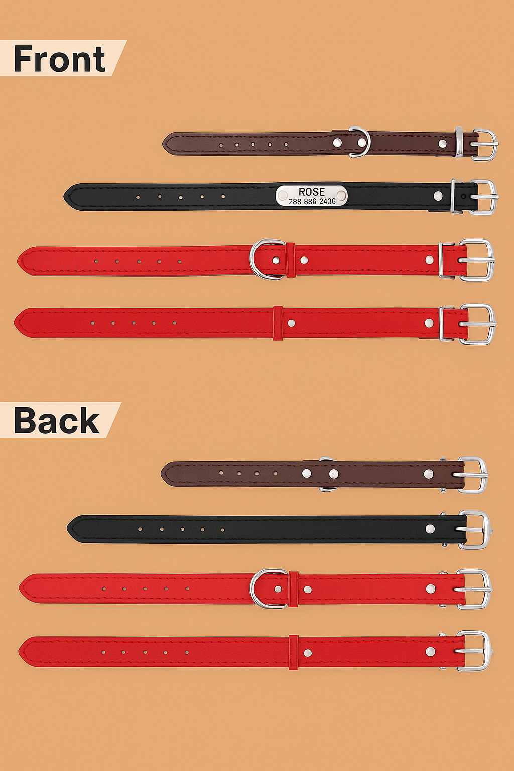 „Personalisiertes Hundehalsband aus Kunstleder – robust & hochwertig“
