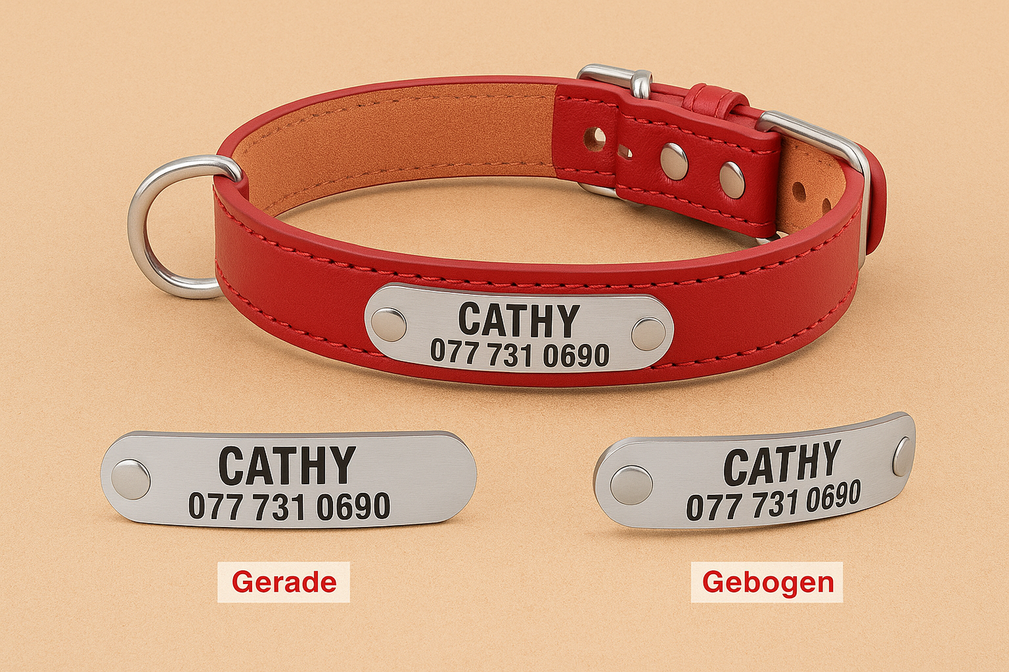 „Personalisiertes Hundehalsband aus Kunstleder – robust & hochwertig“